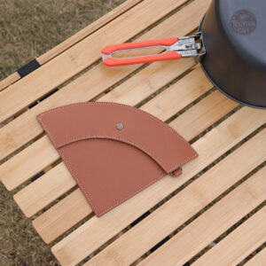 Porte filtre triangulaire marron en similicuir élégant