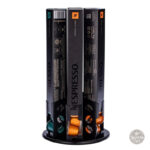 Range capsule Nespresso rotatif en métal noir