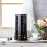 Range capsules Nespresso, style contemporain en métal noir
