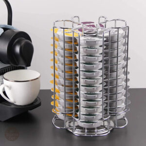 Organisateur rotatif pour capsules Tassimo, finition argentée