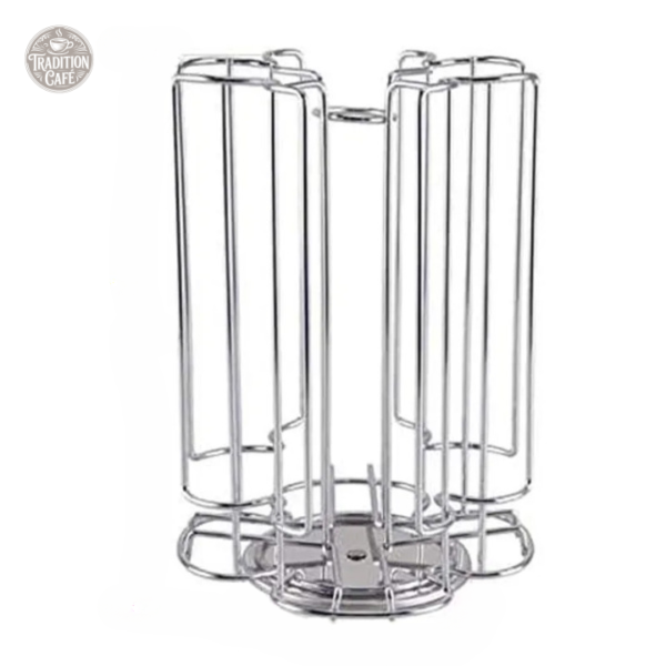 Support élégant pour capsules de café Tassimo, métal argenté