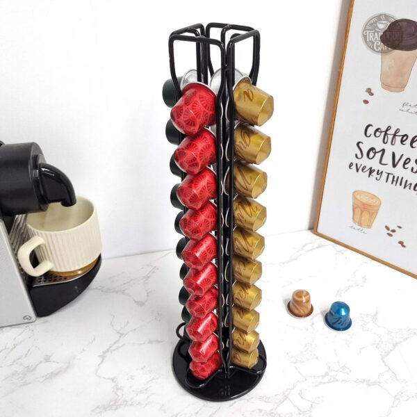 Organisateur de dosettes Nespresso en acier, pratique et moderne