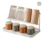 Organisateur de tasses à deux niveaux pour cuisine moderne