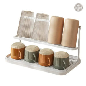 Organisateur de tasses à deux niveaux pour cuisine moderne