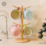 Range tasse arbre en bois, accessoire décoratif pour cuisine