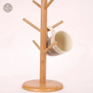 Organisateur de tasses en bois, style naturel pour table ou comptoir