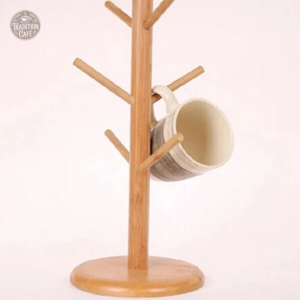 Organisateur de tasses en bois, style naturel pour table ou comptoir