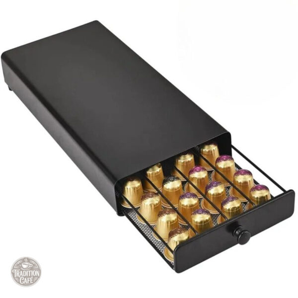 rangement-capsule-nespresso-tiroir-metal-noir-1 Rangement capsule Nespresso tiroir en métal noir