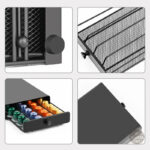 Support noir pour capsules de café Nespresso, design pratique