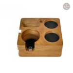Station de tassage café en bois marron, design carré
