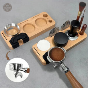 Accessoire café en bois pour le tassage