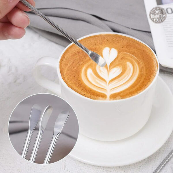 Stylo de décoration en acier pour art du café et latté