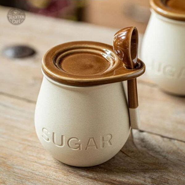 sucrier-vintage-ceramique-cuillere-1 Sucrier vintage en céramique avec cuillère incluse