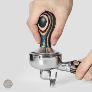 Tamper Barista 58 mm avec manche en bois coloré
