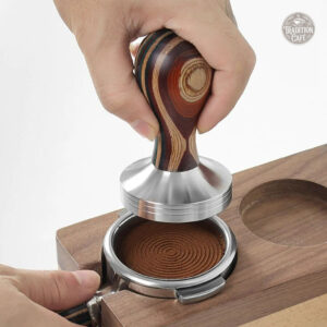 Tamper 58 mm pour café, manche en bois coloré