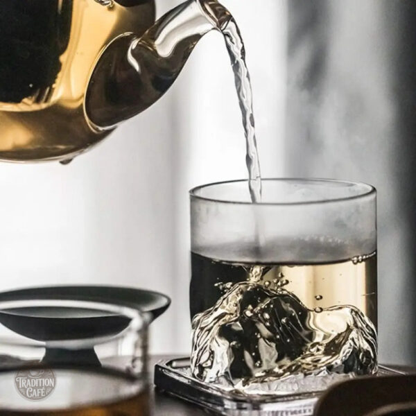 Accessoire café en verre relief pour déco moderne