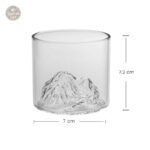 Tasse à café en verre avec motif naturel montagneux