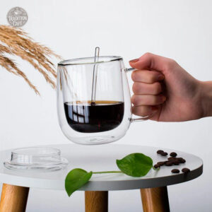 Tasse à café double fond épaisse et transparente