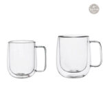 Verre résistant, tasse à café double fond élégante