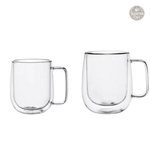 Verre résistant, tasse à café double fond élégante