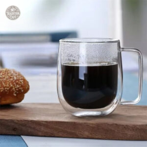 Tasse à café design double fond en verre
