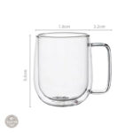 Tasse à café en verre, double paroi pour chaleur retenue