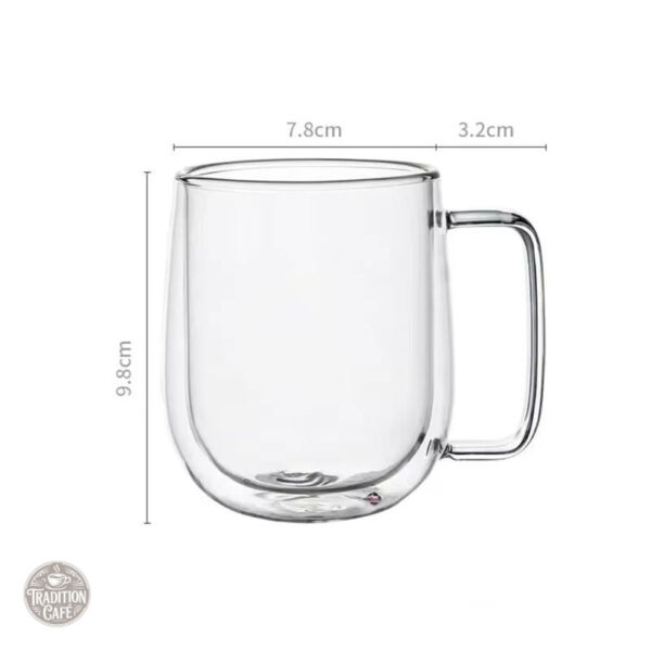 Tasse à café en verre, double paroi pour chaleur retenue