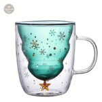 Tasse à café sapin de Noël en double paroi
