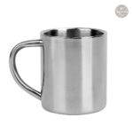 Tasse à café moderne en acier inoxydable argenté