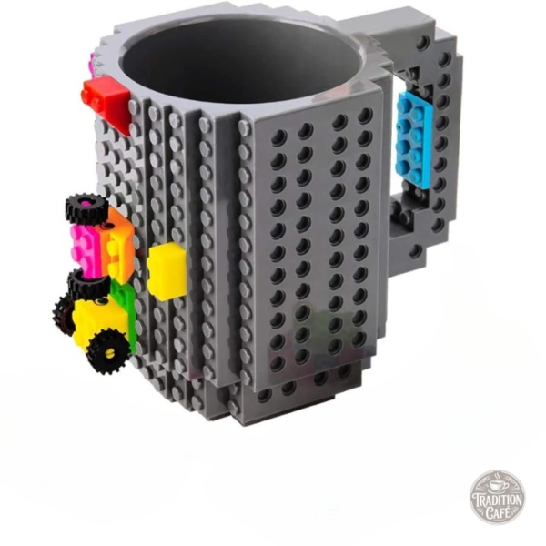 Tasse originale grise, parfaite pour les amateurs de Légo
