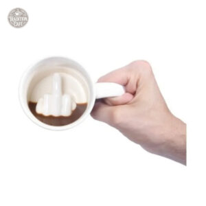 Mug blanc créatif en forme de doigt d'honneur pour café