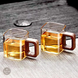 Tasse à café en verre transparent, forme carrée