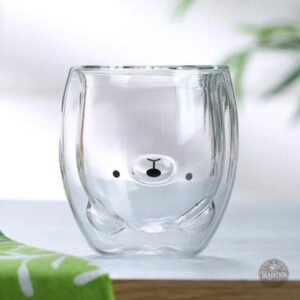 Tasse à café transparente en forme d'ours