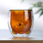 Tasse en verre ours pour un café amusant