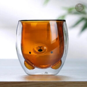 Tasse en verre ours pour un café amusant