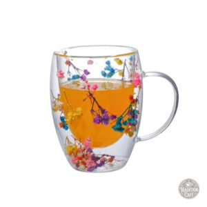 Tasse à café en verre à double paroi élégante
