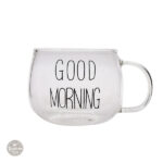 Tasse à café en verre transparent au design élégant