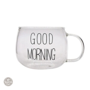 Tasse à café en verre transparent au design élégant