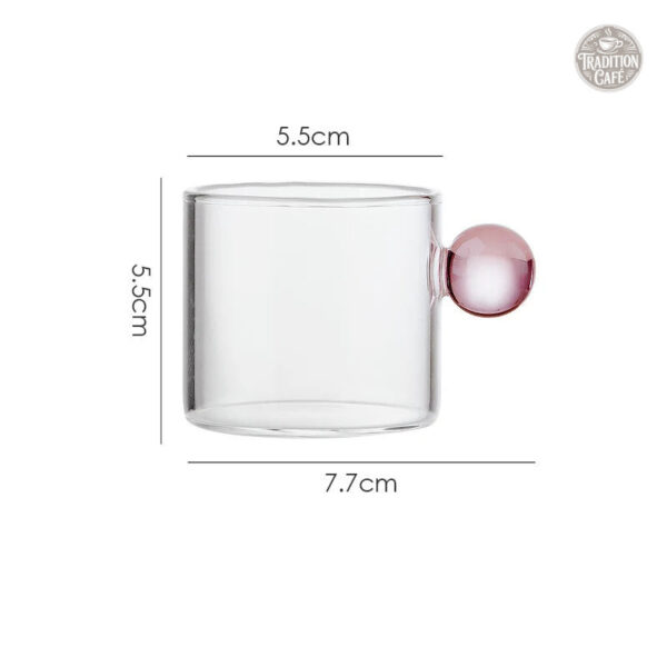 Accessoire café en verre avec poignée en forme de boule