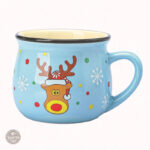 Tasse de Noël bleue avec motif cerf décoratif