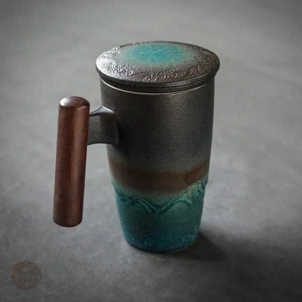 Tasse à infusion avec infuseur et couvercle en céramique