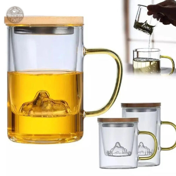 Infuseur à Thé avec couvercle, design montagne unique