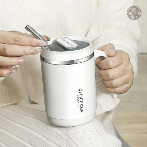 tasse-thermos-couvercle-acier-inoxydable-1 Tasse Thermos en acier inoxydable 380 ml