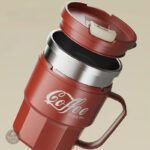 Tasse isotherme vintage en acier