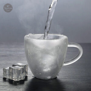 Tasse en verre cœur pour boissons chaudes