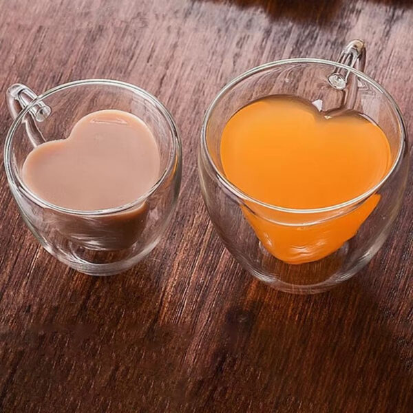 Tasse à café cœur en verre pour moments chics