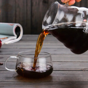Accessoire café en verre élégant avec couvercle